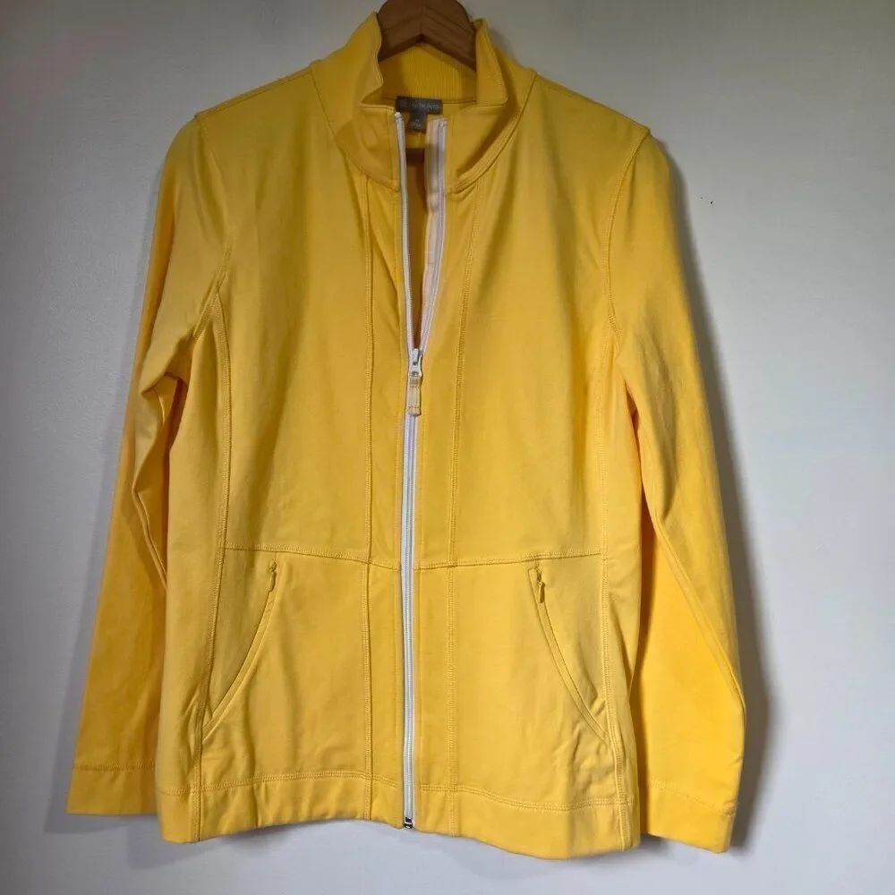 LIKE NEW T BY TALBOTS SUPER SOFT MOCKNECK SWEATER JACKET COTTON BLEND SIZE M WMN